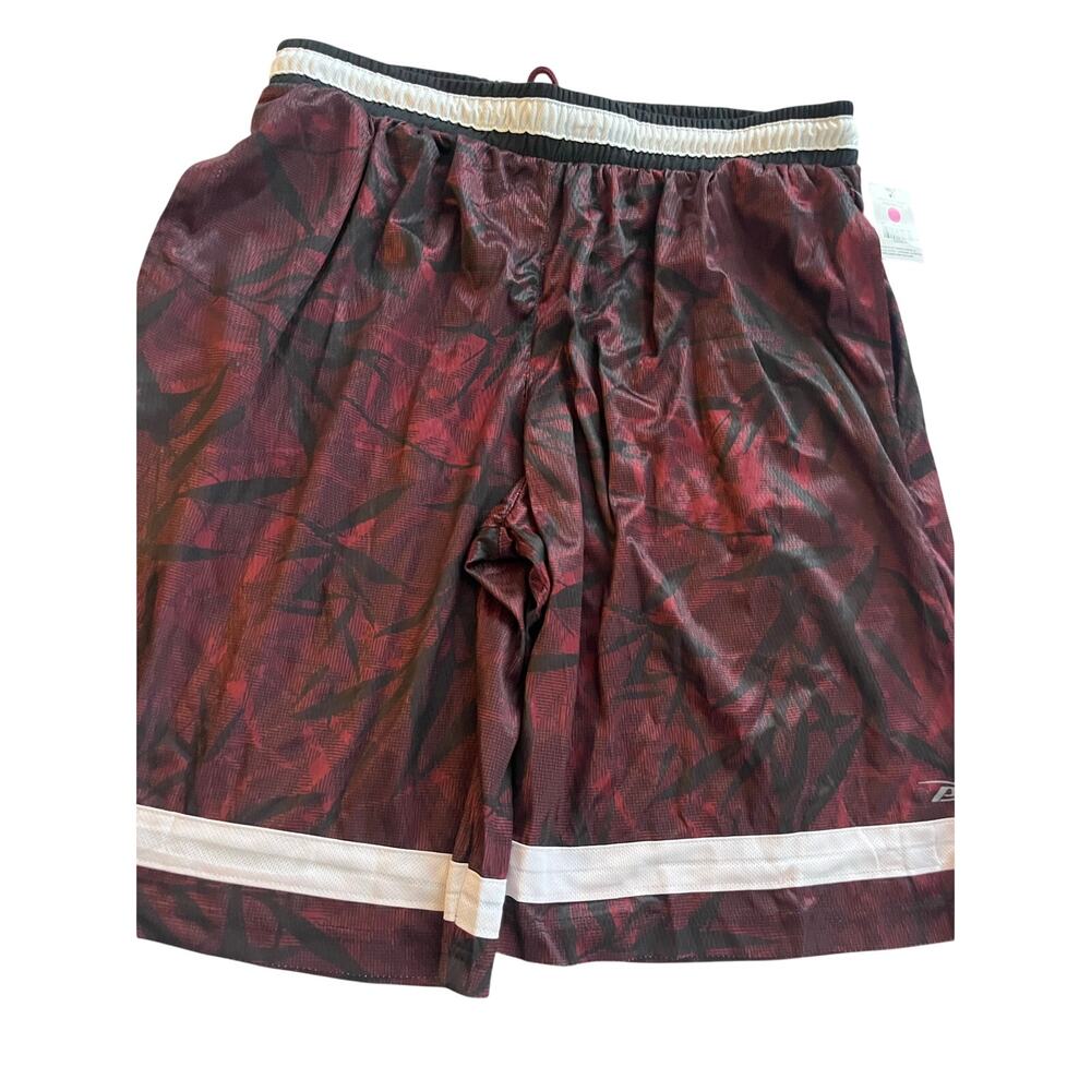 Pro Player Athletic Basketball Shorts Red Black Palm Print Elastic Waist Mens XL